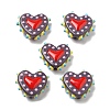 Baking Paint Glass Bumpy Beads Heart LAMP-V001-07A-1