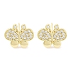 Brass Micro Pave Clear Cubic Zirconia Studs Earring for Women EJEW-S217-C04-1