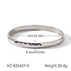 304 Stainless Steel Textured Open Hinged Cuff Bangles for Women WGC868A-04-1