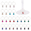 24Pcs 12 Colors Brass Wine Glass Charms AJEW-GO00016-1