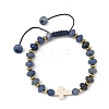 Natural & Synthetic Mixed Gemstone Rondelle Braided Bead Bracelets for Women BJEW-JB14385-4