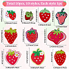 10Pcs 10 Styles Strawberry Polyester Embroidery Cloth Sew on Appliques PATC-CP0001-08B-2