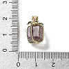 Natural Amethyst Gift Box Charms G-P523-01G-05-3
