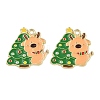 Christmas Deer Theme Alloy Enamel Pendants ENAM-D304-01A-G-1