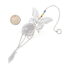 Butterfly 201 Stainless Steel Connector Charms and Glass Suncatchers HJEW-JM04736-02-3