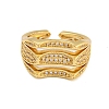 Rack Plating Brass Micro Pave Cubic Zirconia Finger Rings RJEW-C111-04G-2