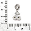 304 Stainless Steel Hyacinth Rhinestone Fruit European Dangle Charms STAS-D153-24P-3