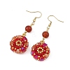 Glass Seed Beads Dangle Earrings EJEW-MZ00763-02-4