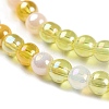 Transperant Electroplate Glass Beads Strands GLAA-P056-4mm-B01-3