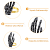 HOBBIESAY 8Pcs 2 Colors Halloween Skeleton Hand Plastic Napkin Rings AJEW-HY0001-12-3