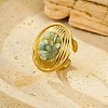 Natural Green Aventurine Chip Finger Rings for Women RJEW-R012-06G-03-1