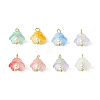 Transparent Spray Painted Glass Charms PALLOY-TA00091-1