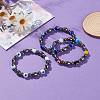Non-Magnetic Synthetic Hematite Beads Stretch Bracelets BJEW-JB05895-4