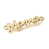 Mother's Day Brass Word Mama Links Connector Charms KK-C263-25B-G-2