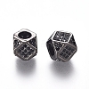 Brass Micro Pave Cubic Zirconia Beads ZIRC-L088-01A-B-2