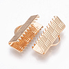 Brass Ribbon Crimp Ends KK-Q747-10E-G-2