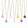 Alloy Enamel Smiling Face Pendant Necklaces NJEW-JN05259-2