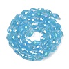 Opaque Solid Color Electroplate Glass Beads Strands LS-EGLA-N013-J6mm-B05-2