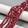Opaque Solid Color Electroplate Glass Beads Strands LS-EGLA-A039-P4mm-B01-4