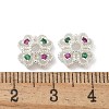 Brass Micro Pave Cubic Zirconia Bead Caps ZIRC-F141-14S-2