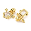 Brass Micro Pave Clear Cubic Zirconia Pendants KK-G490-32G-2