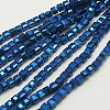 Electroplate Glass Beads Strands X-EGLA-D018-6x6mm-55-1