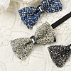 1Pc Polyester with Rhinestone Bow Ties for Bridegroom AJEW-SP0003-32E-5