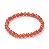 Natural Red Agate Beaded Stretch Bracelets BJEW-A117-B-26-2
