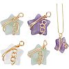 4Pcs Natural Mixed Stone Pendants FIND-FH0005-70-1