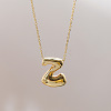 Brass Chunky Initial Pendant Necklaces WG97A63-26-1