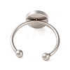 Non-Tarnish 304 Stainless Steel Open Cuff Ring Components STAS-S134-01P-03-3