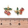 Cherry Rack Plating Brass Micro Pave Cubic Zirconia Charms KK-G512-24G-3