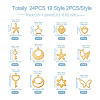 24Pcs 12 Style Stainless Steel Charms STAS-FW0001-30-3