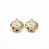 Brass Micro Pave Clear Cubic Zirconia Charms KK-S356-678-1