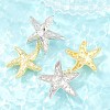 Brass Micro Pave Cubic Zirconia Dangle Stud Earrings EJEW-G471-29C-GP-2