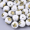 Christmas Opaque Glass Beads EGLA-R113-01C-1