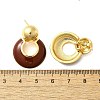 Flat Round Brass Enamel Stud Earrings EJEW-B120-06G-01-3