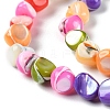 Natural Trochus Shell Dyed Beads Strands BSHE-E030-01-3