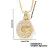 Elegant Brass Micro Pave Clear Cubic Zirconia 3D Initial Necklaces DV4415-6-1