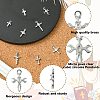 8Pcs 8 Styles Brass Micro Pave Clear Cubic Zirconia Charms KK-CJ0004-22-3