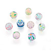 18Pcs 9 Colors Transparent Acrylic Enamel Beads TACR-TA0001-15-10