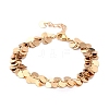 Brass Flat Round Charm Bracelets BJEW-JB05725-02-1