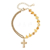 304 Stainless Steel Cross Charm Bracelets BJEW-JB13419-2