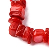 Dyed Natural Freshwater Shell Beaded Stretch Bracelets for Men Women BJEW-JB12478-01-4