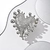 Heart Alloy Open Cuff Rings RJEW-A057-01P-1