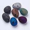 Electroplate Natural Druzy Geode Quartz Beads DJEW-K009-A-1