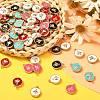 60Pcs 6 Colors Alloy Enamel Pendants ENAM-CJ0002-49-6