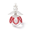 2Pcs 2 Styles Glass Seed Bead Pendants PALLOY-MZ00710-03-3
