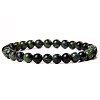 Synthetic Green Quartz Round Beaded Stretch Bracelet SF8562-8-1-1