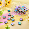 30Pcs Rainbow Iridescent Printed Opaque Acrylic Beads OACR-TA0001-73B-5
